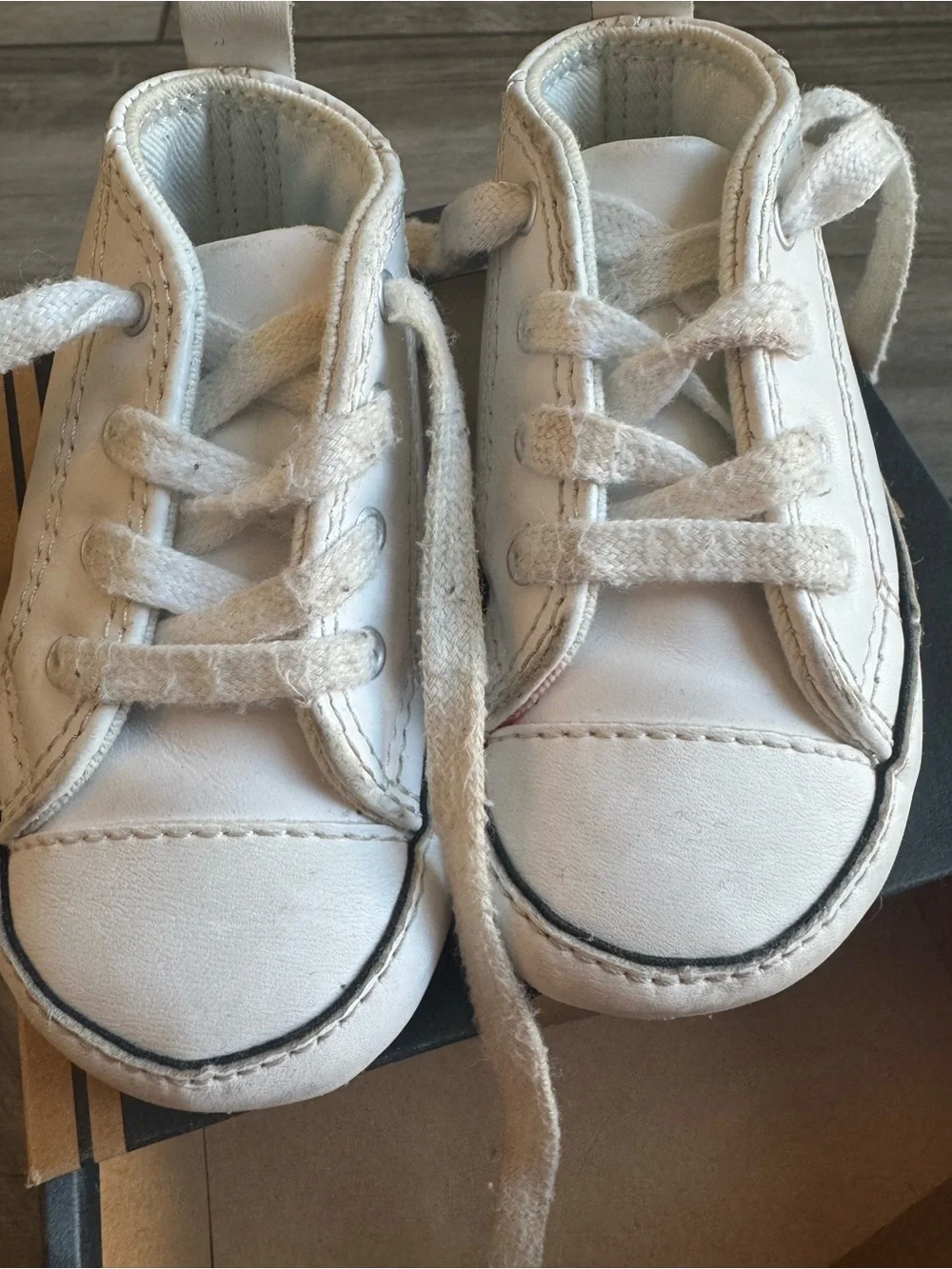 Converse White Baby Lace-Up Canvas Sneakers